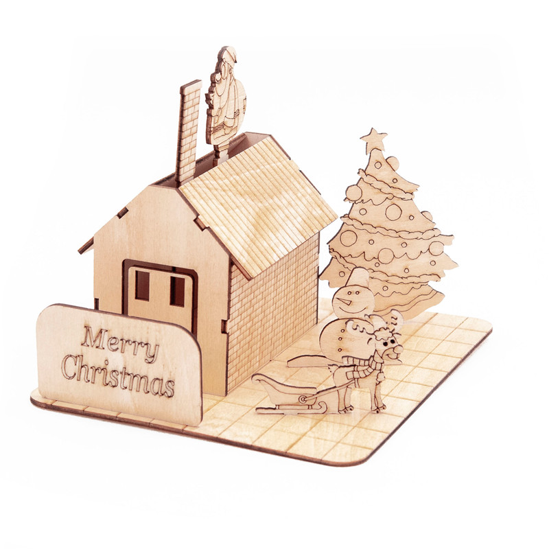GK-Wood Christmas House 3D Puzzle